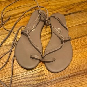 TKEES Taupe Lace-Up Sandals